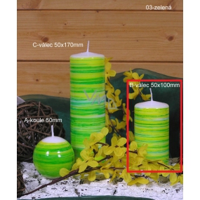Lima Twist candle green cylinder 50 x 100 mm 1 piece