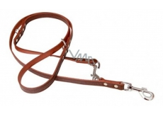 B&F Leather leash Grazl pattern acorn-dark brown 1.8 x 240 cm