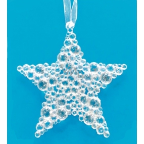 Glittering star for hanging 9.5 cm