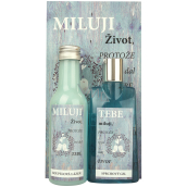 Bohemia Gifts & Cosmetics Dead Sea Mrtvé moře s extraktem mořských řas a solí Sprchový gel 200 ml + Koupelová lázeň 200 ml + Obrázek Miluji život, protože.. 13 x 24 cm, kosmetická sada