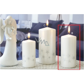 Lima Starlight candle white / silver cylinder 60 x 120 mm 1 piece