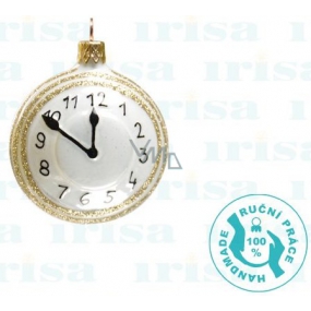 Irisa Glass flasks white, clock, set 6,5 cm 2 pieces