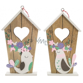 Wooden birdhouse 17.5 cm for hanging / standing 1 piece