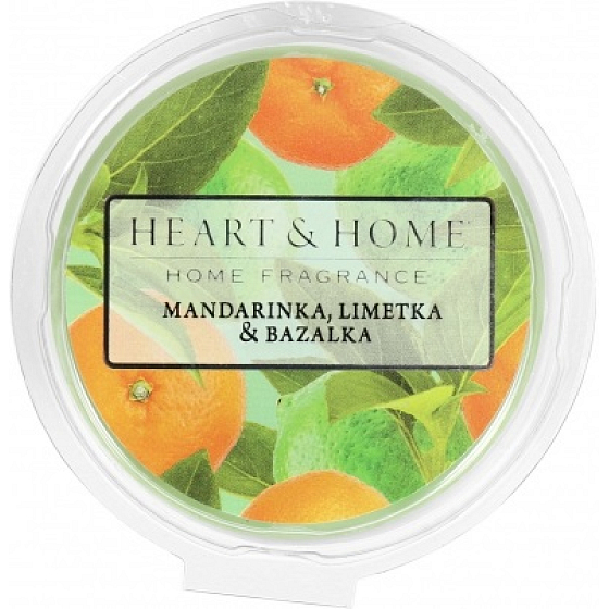 Heart & Home Tangerine, lime and basil Soya natural scented wax 27 g