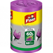 Fino Color Trash bags with handles purple, 13 µ, 60 liters 59 x 72 cm, 60 pieces