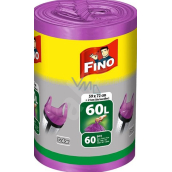 Fino Color Trash bags with handles purple, 13 µ, 60 liters 59 x 72 cm, 60 pieces