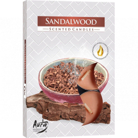 Bispol Aura Sandalwood - Sandalwood scented tealights 6 pieces