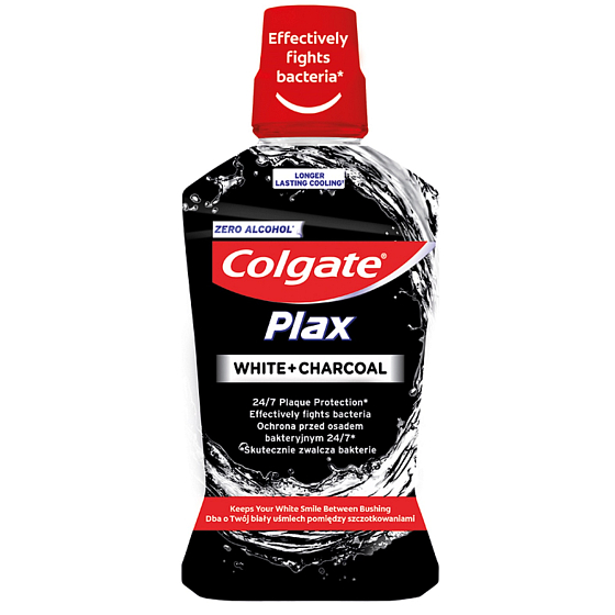 Colgate Plax White + Charcoal Mouthwash 500 ml