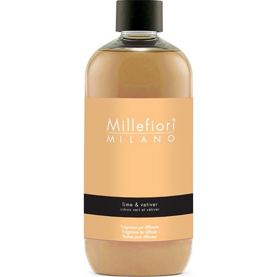 Millefiori Milano Natural Lime & Vetiver - Lime and vetiver Diffuser refill for incense stalks 250 ml