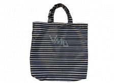 Shopping bag black striped 41.5 x 40 x 6 cm 9949