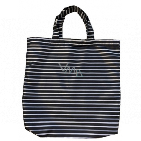 Shopping bag black striped 41.5 x 40 x 6 cm 9949
