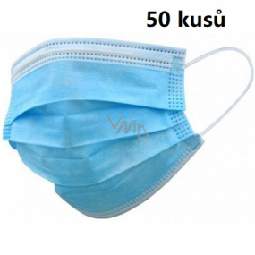 Renmed Veil 3-layer protective medical non-woven disposable, filtration efficiency 99% 50 pieces blue