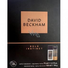 David Beckham Bold Instinct perfumed deodorant glass for men 75 mll + deodorant spray 150 ml, gift set for men