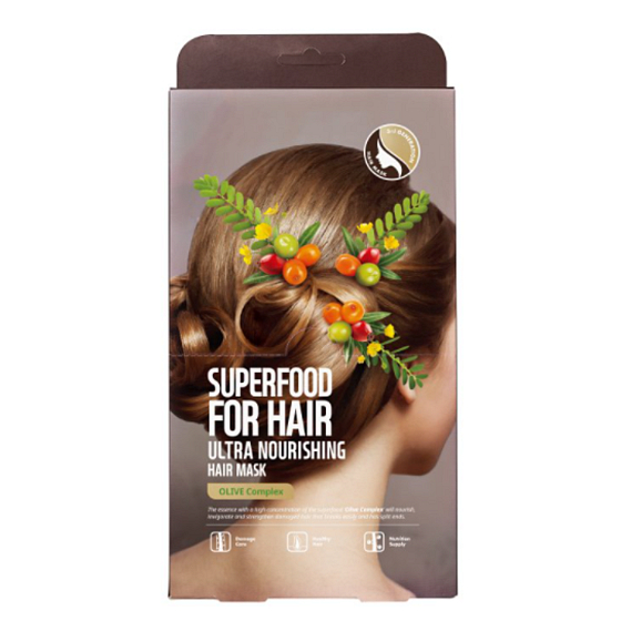 Farmskin Superfood For Hair Olive Textile Hair Mask 3 pieces