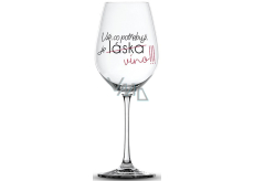 Nekupto Funny wine glass with print All I need is wine!!! 440 ml