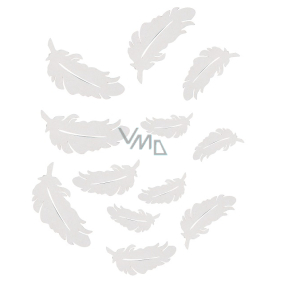White wooden feathers 12 pieces mix sizes