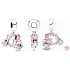 Charm Sterling silver 925 Scooter - Motorbike to the city pink, travel bracelet pendant