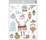 Window film christmas coloured with glitter santa 30 x 42 cm