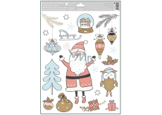 Window film christmas coloured with glitter santa 30 x 42 cm