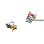Charm Sterling Silver 925 Christmas Reindeer with Heart, Bead for Christmas Bracelet