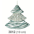 Silver sapling with three-dimensional beads for hanging 10 cm