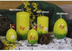 Lima Spring motif candle yellow egg small 40 x 60 mm 1 piece
