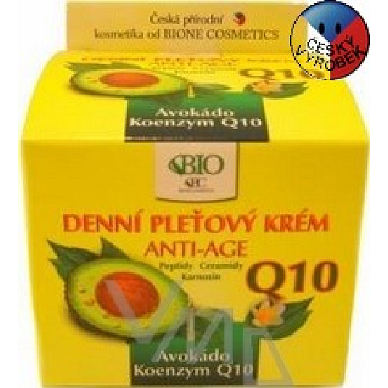 Bione Cosmetics Avocado & Q10 Anti-Age Day Skin Cream For Normal, Mature And Sensitive Skin 50 ml