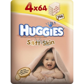 Huggies Soft Skin wet cleaning wipes 4 x 64 pieces