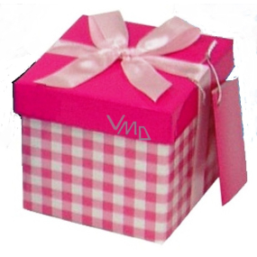 Angel Folding gift box with ribbon light pink cube 10 x 10 x 10 cm 1 piece