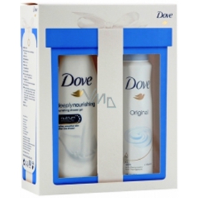 Dove Nourishing Deeply Nourishing Shower Gel 250 ml + Original antiperspirant deodorant spray for women 150 ml, cosmetic set