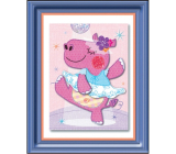 Sticker 3D image of a hippo ballerina 32 x 25 cm