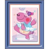 Sticker 3D image of a hippo ballerina 32 x 25 cm