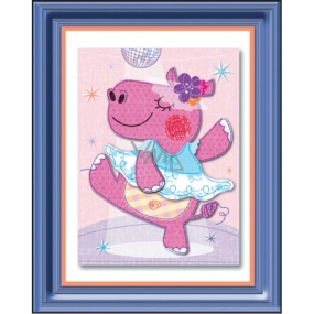 Sticker 3D image of a hippo ballerina 32 x 25 cm