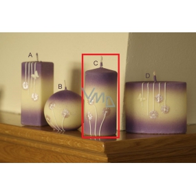 Lima Blooming meadow candle light purple cylinder 60 x 120 mm 1 piece