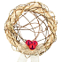 Wreath with red ornaments with interwoven center 30 cm