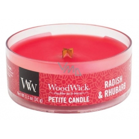 WoodWick Radish and Rhubarb - Radish and Rhubarb scented candle with wooden wick petite 31 g