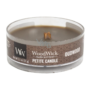 WoodWick Oudwood - Resin scented candle with wooden wick petite 31 g