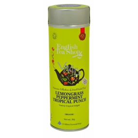 English Tea Shop Organic Lemongrass, Mango and Tropical Fruit 15 pieces of biodegradable tea pyramids in a recyclable tin can 30 g