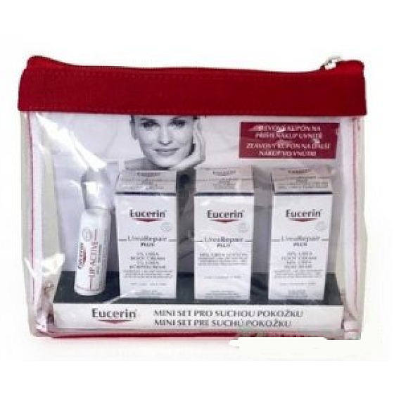 Eucerin UreaRepair PLUS body cream 5% Urea 20 ml + body lotion 10% Urea 20 ml + foot cream 10% Urea 20 ml + lip stick 4.8 g, cosmetic set for dry skin