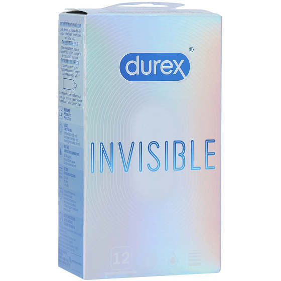 Durex Invisible Superthin thinnest condom, for maximum sensitivity, nominal width: 54 mm 16 pieces