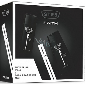 Str8 Faith perfumed deodorant glass for men 75 ml + shower gel 250 ml, cosmetic set