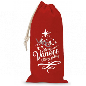 Nekupto Cloth bag for a Christmas bottle Relaxing Christmas in a family circle red 150 x 300 mm