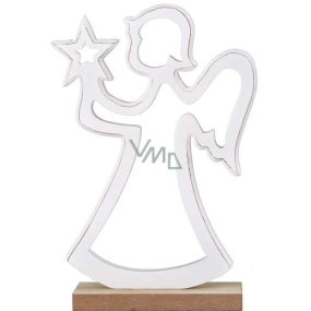 Wooden angel standing white 155 x 224 mm