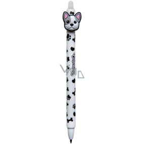 Colorino Rubberized pen Bulldogs white, blue refill 0,5 mm