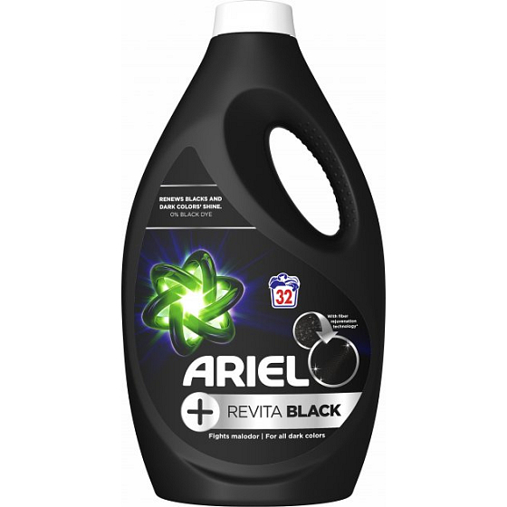 Ariel Revitablack liquid washing gel for black and dark laundry 32 doses 1.76 l