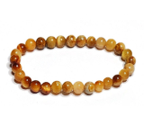 Tiger eye yellow bracelet elastic natural stone, ball 6 mm / 16-17 cm, stone of the sun and earth, brings luck and wealth