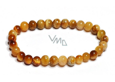 Tiger eye yellow bracelet elastic natural stone, ball 6 mm / 16-17 cm, stone of the sun and earth, brings luck and wealth