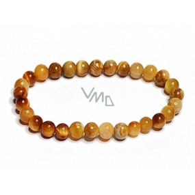 Tiger eye yellow bracelet elastic natural stone, ball 6 mm / 16-17 cm, stone of the sun and earth, brings luck and wealth