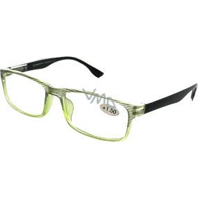 Berkeley Reading dioptric glasses +1,5 plastic green, black stripes 1 piece MC2248