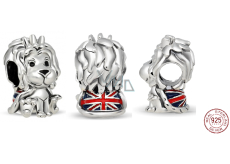 Sterling silver 925 England Lion figure bead on travel bracelet approx 10 mm